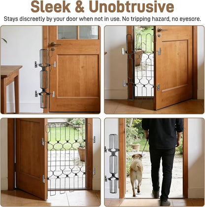 Retractable Dog Gate for Front Door 35.4" Wide 30.7" Tall Automatic Retractable - Image 3