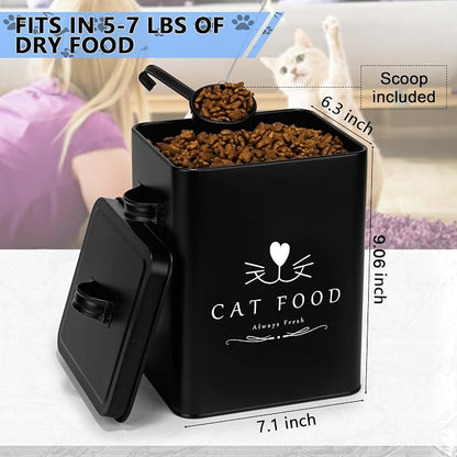 Meraki Home Farmhouse Cat Food and Treats Containers + Feed Scoop + Pet Food - Image 3