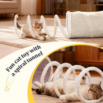 Ownpets 2-in-1 Cat Tunnel, Large Lollipop Shape Cat Tunnel Toy - Image 5