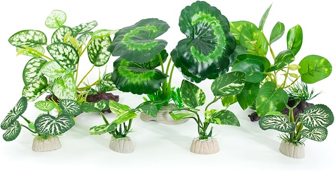 Betta Fish Tank Accessories 7 Pack Silk Aquarium Plants Decoration Artificial by Vtapliea