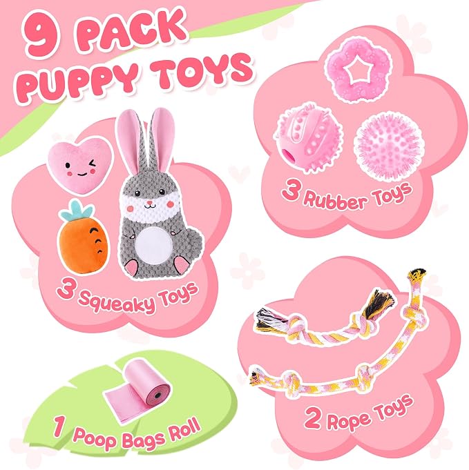 Zeaxuie Pink Puppy Toys for Teething - Image 3