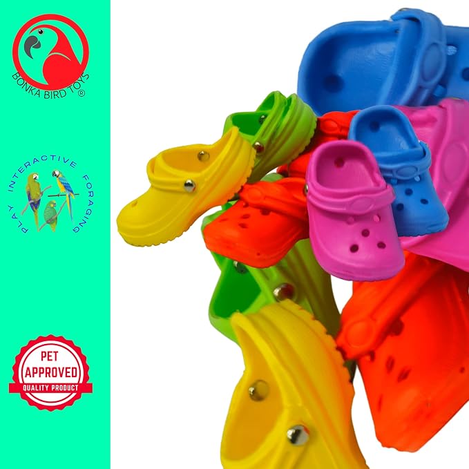Bonka Bird Toys 2183 Pk6 Mini Sandal Foot Beak Chew Throw Parrot Parakeet - Image 5