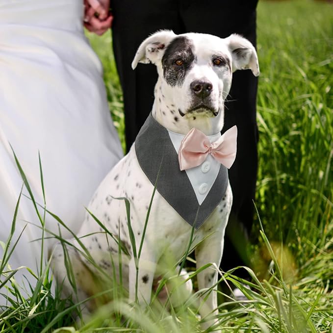 FUAMEY Dog Tuxedo for Large Dogs, Dog Formal Suit Dogs Attire Pet Bow Tie Puppy - Image 2