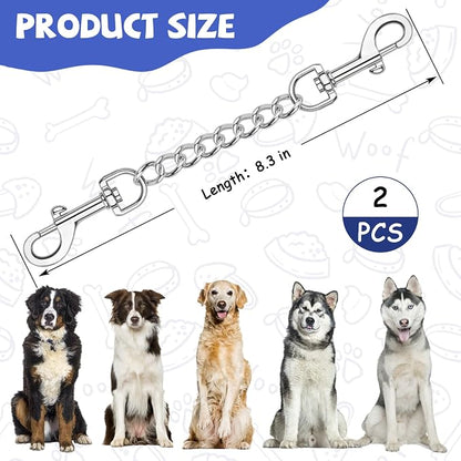YUEPET 2 Pack 8.3 Inches Metal Dog Collar Safety Clips Heavy Duty Duble Ended - Image 4