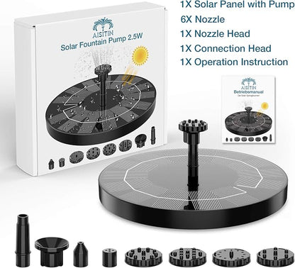 AISITIN 2.5W Solar Bird Bath Fountain Pump, Solar Fountain Pump - Image 9