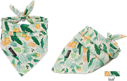 ARING PET Summer Dog Bandanas, Autumn Leaf Floral Kerchief Triangle Bibs Scarf - Image 4