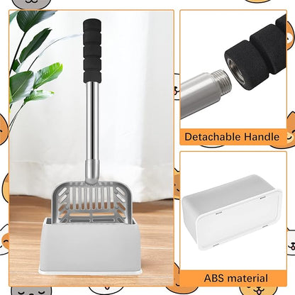 Hortsun 32 Inch Cat Litter Scooper Metal Long Handle - Image 3