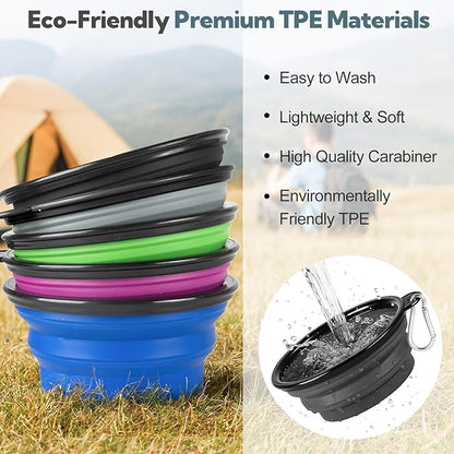Dog Bowl Collapsible, 2 Pack Portable Foldable Travel Water Bowl Food Dishes - Image 5