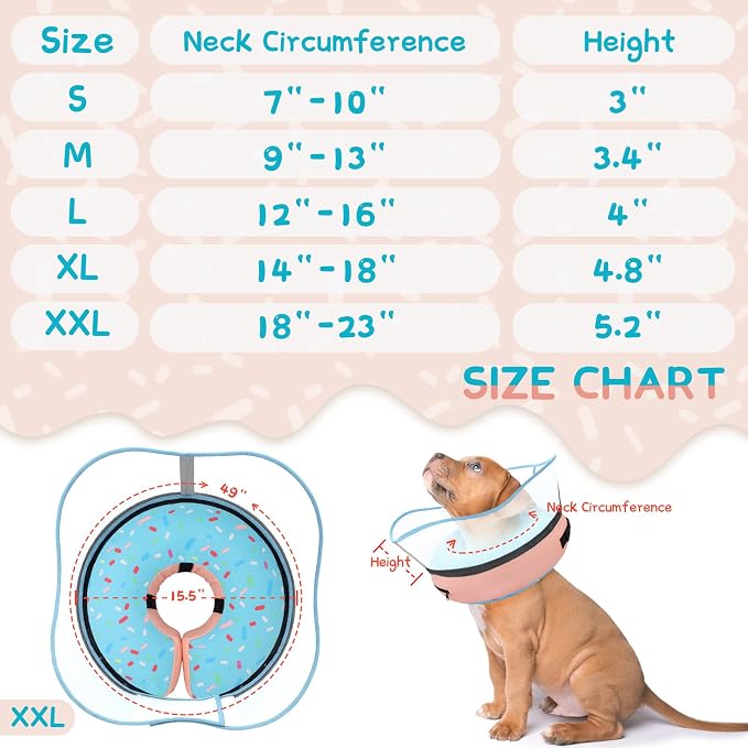 Supet Raised Inflatable Dog Cone Collar to Stop Licking, Soft Dog Cone - Image 6