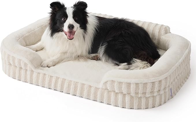 LE SURE Cute L-Plus Dog Beds, Orthopedic Waterproof Large Pet Bed by Lesure