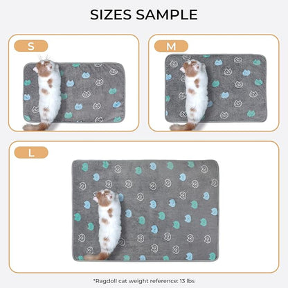 1 Pack 3 Blankets Super Soft Fluffy Premium Cute Cat Pattern Pet Blanket - Image 5