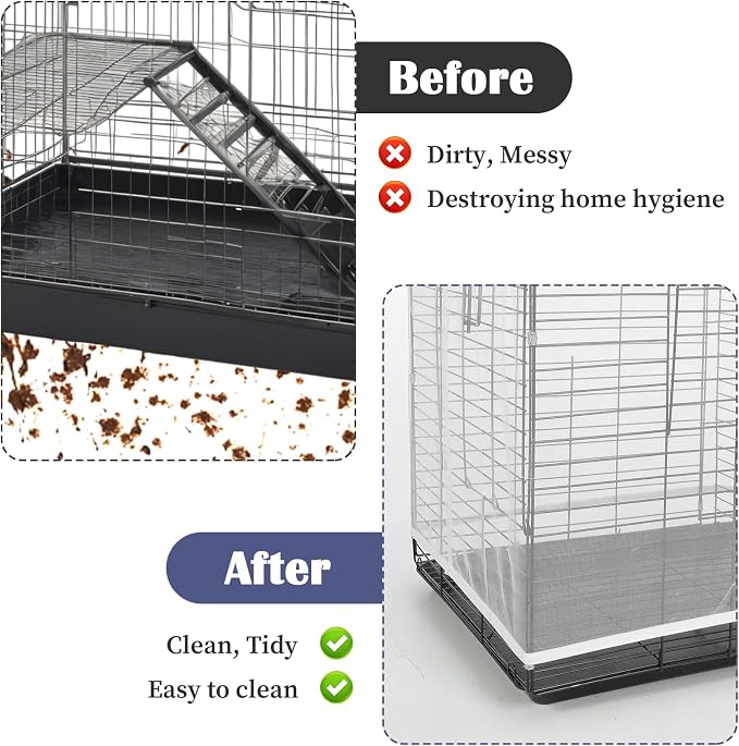 2Pcs Bird Cage Seed Catcher, Soft Airy Bird Cage Net Guard Net Cover Stretchy - Image 4