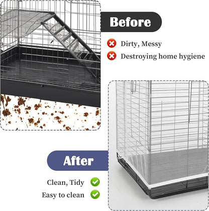 2Pcs Bird Cage Seed Catcher, Soft Airy Bird Cage Net Guard Net Cover Stretchy - Image 4