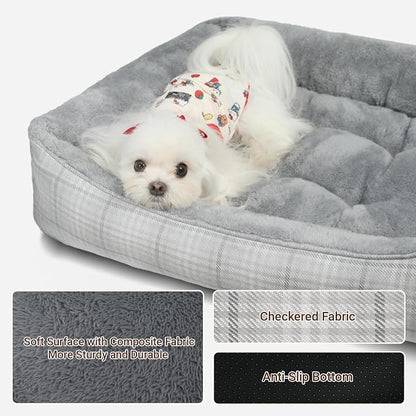 MIHIKK Rectangle Dog Beds for Small Medium Dogs & Cats, Orthopedic Sleeping Pet - Image 3