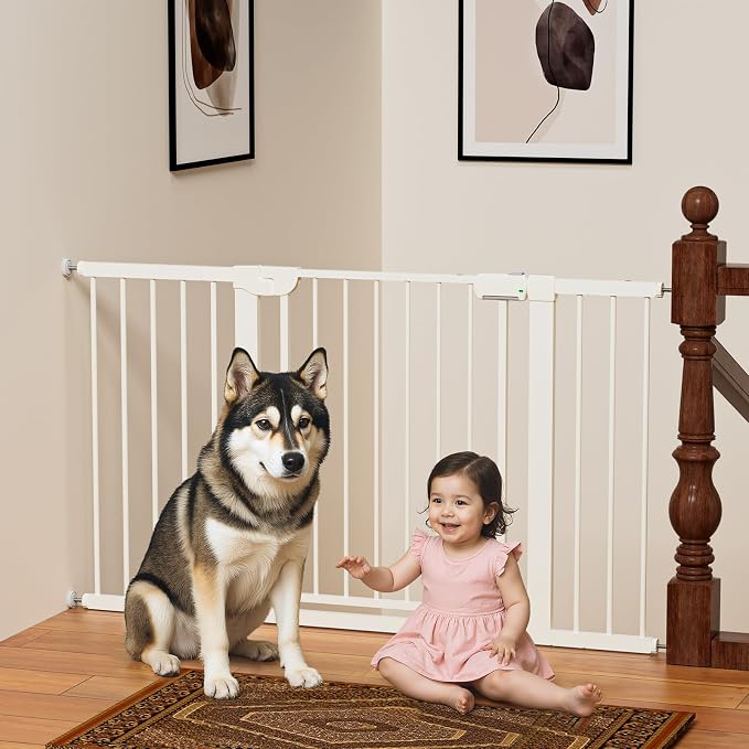 29.5-54.2" Magnetic Baby Gate for Stairs, Baby Safety Essentials, Auto Close by Mutak