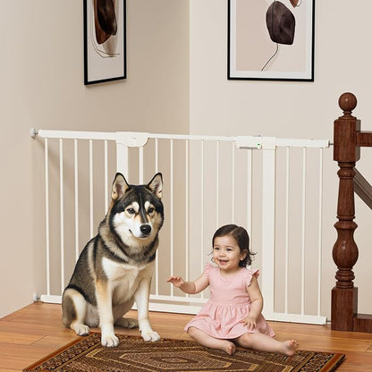 29.5-54.2" Magnetic Baby Gate for Stairs, Baby Safety Essentials, Auto Close by Mutak