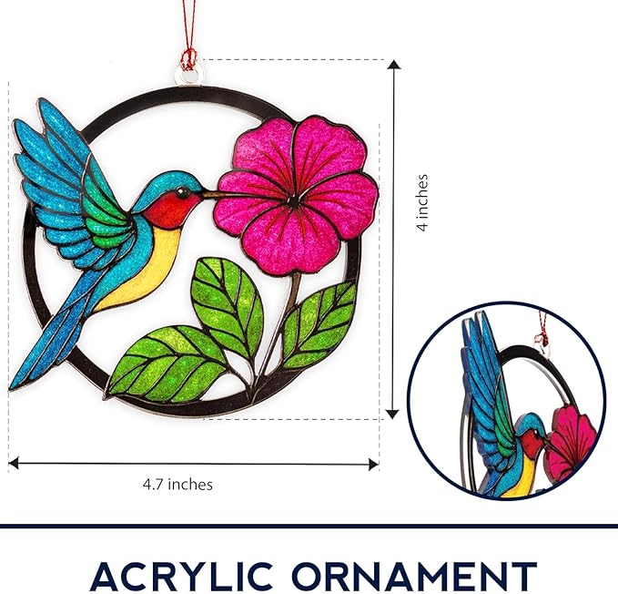 Christmas Ornaments 2025 – Hummingbird Suncatcher Window Hanging Ornament - Image 3