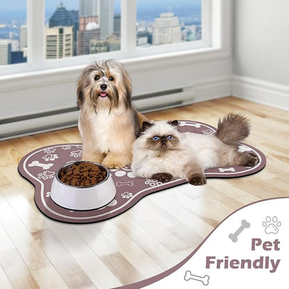 Dog Cat Mat for Food and Water, Rapid Absorbent Pet Feeding Mat, Bone Shaped - Image 7