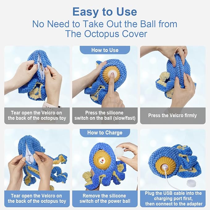 Interactive Dog Toys Octopus, Durable Automatic Jumping Dog Toy to Keep Them - Image 3