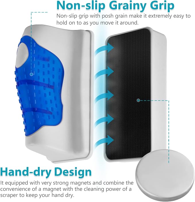Magnetic Aquarium Fish Tank Glass Algae Scrapers Glass Cleaner Scrubber Clean S - Image 3