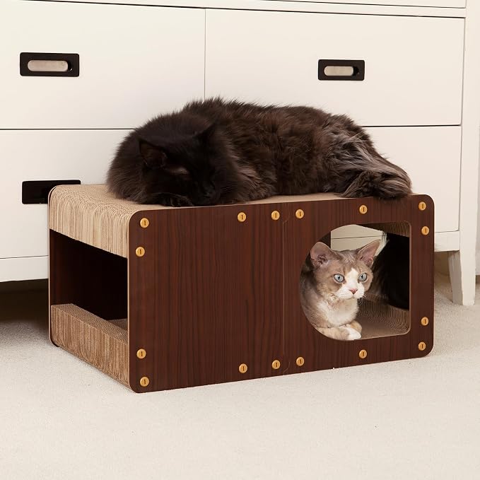 EHEYCIGA Cardboard Cat Scratcher House, 23-Inch Corrugated Cat Scratcher - Image 9