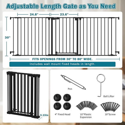 Mumeasy 80" Extra Wide Baby Gate - Image 2
