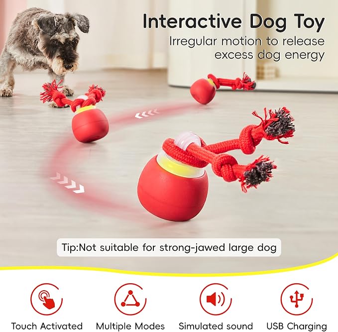 Potaroma Interactive Dog Ball Toys Touch Activated, Rechargeable, Squeaky Dog - Image 2