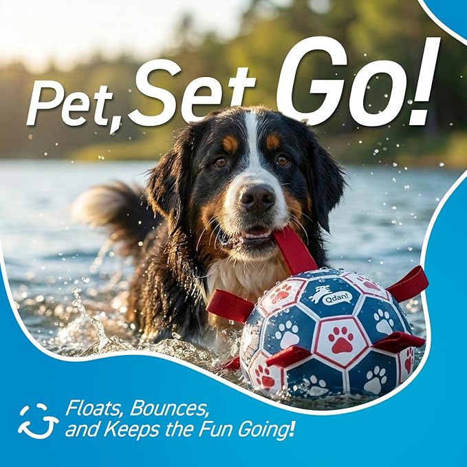 QDAN Dog Toys Soccer Ball with Straps, Durable Giant Dog Balls, Outdoor Dogs - Image 4