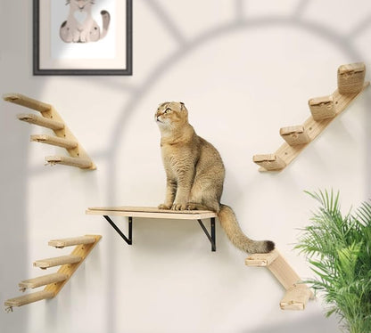 2PCS Cat Wall Shelves with Scratching Mat, 16.6x9.7 Inch Cats Wall Furniture - Image 9
