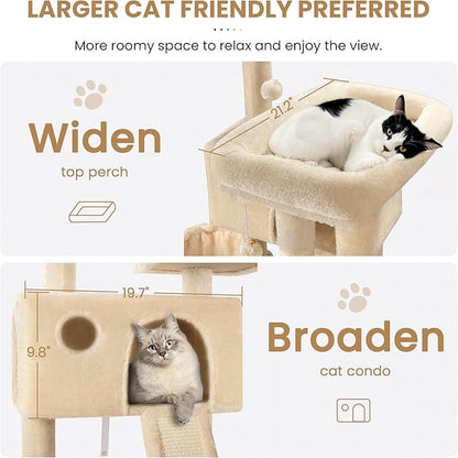 SHA CERLIN 65in Larger Cat Tree Tower Condo - Image 3