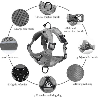 Wanheart cat Chest Harness and Leash, Anti-Escape Adjustable Soft mesh cat - Image 3
