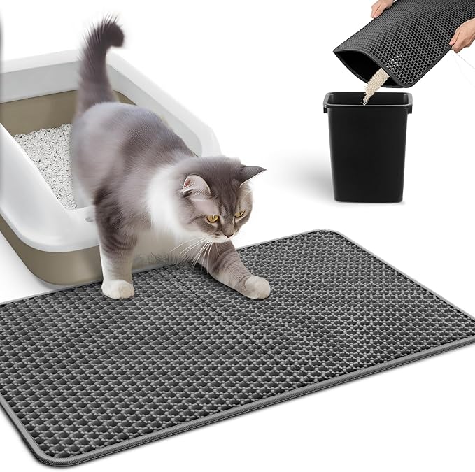 Cat Litter Mat - 23.2'' x 14.6'' Small Litter Trapping Mat, Waterproof by Powools