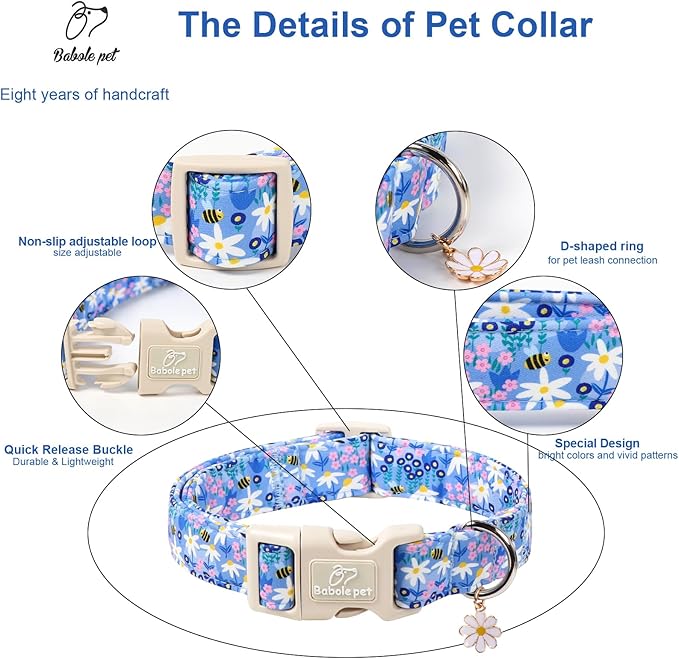 Floral Dog Collar for Large Dogs - Image 3