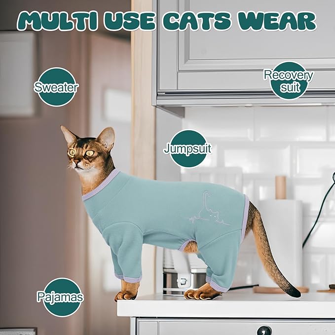 Cat Pajamas for Cats Only, Sticky Hair Cat Clothes, Sphynx Hairless Cats Sweater - Image 6