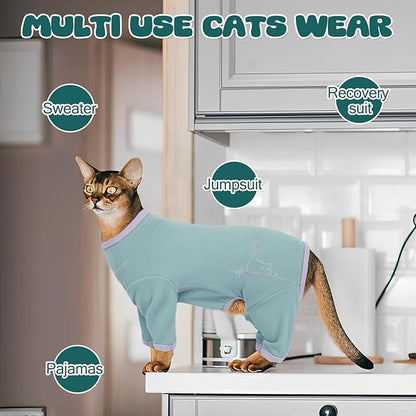 Cat Pajamas for Cats Only, Sticky Hair Cat Clothes, Sphynx Hairless Cats Sweater - Image 6