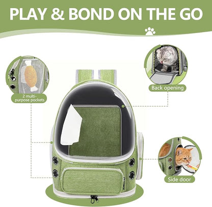 Expandable Cat Backpack Carrier, Breathable Cat Bubble Backpack - Image 4
