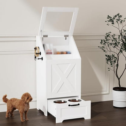 Dog Feeding Station with Storage Cabinet and 2 Elevated Dog Bowls, Hidden Pet - Image 2