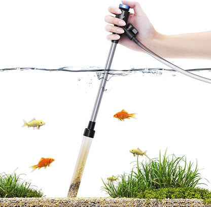Gravel Vacuum for Aquarium, Fish Tank Cleaner Kit, Mini Manual Fishtank Vacuum by SEAOURA