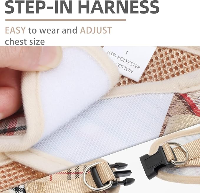 PUPTECK Adjustable Dog Harness Collar and Leash Set Step in No Pull Pet Harness - Image 3