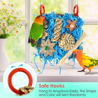 KATUMO Conure Toys, Bird Foraging Toys Parakeet Shredding Grass Mat Hanging Toys - Image 5