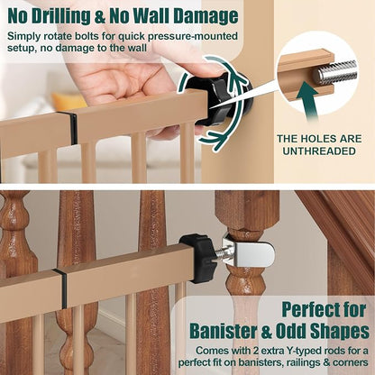 keny 29.7"-46" Baby Gate for Stairs, Auto Close Dog Gates for Doorways - Image 3