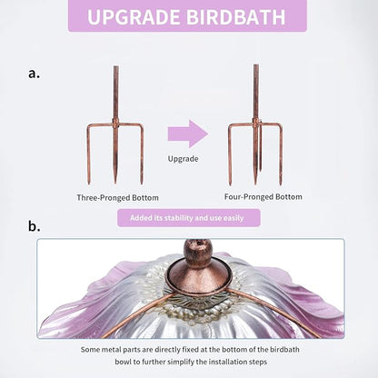 MUMTOP 31 Inch Height Glass Birdbath Birdfeeder - Image 6