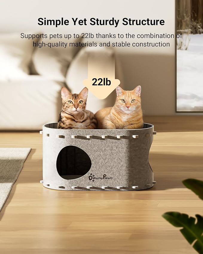 DownyPaws Cat House for Indoor Cats, Cat Bed Cave for Multiple & Large Cats Up - Image 4