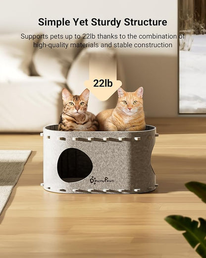 DownyPaws Cat House for Indoor Cats, Cat Bed Cave for Multiple & Large Cats Up - Image 4
