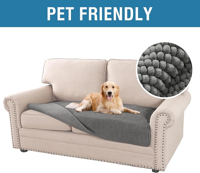 H.VERSAILTEX Plush Chenille Dog Bed Cover Thick Soft Loveseat Cover - Image 2
