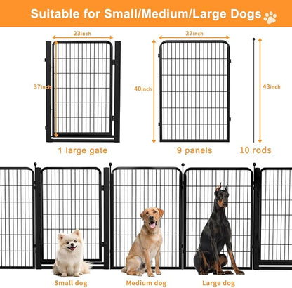 Dog Fence Indoor Pens Outside, Portable Outdoor Dog Playpen 40" H 10 Panels Pet - Image 6
