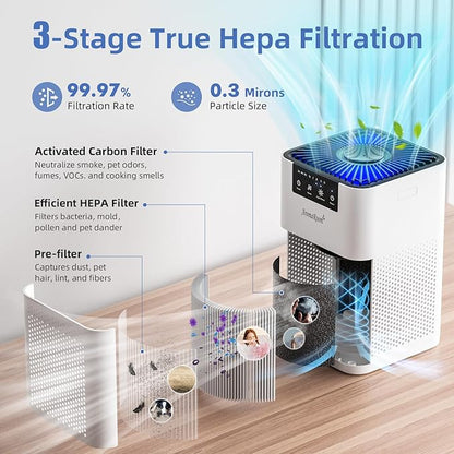 AromaRoom Air Purifiers for Bedroom, Hepa Air Purifiers for Home Pet Pee Smell - Image 5