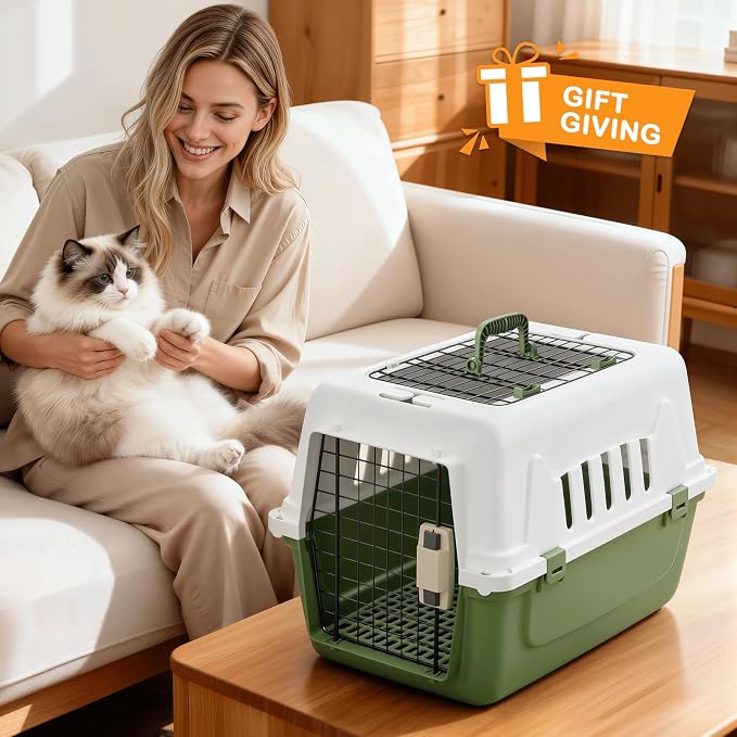 MoNiBloom 22-Inch Dog Crate Plastic 2-Door Top Loading Cat Carrier, Hard-Sided - Image 7