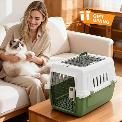 MoNiBloom 22-Inch Dog Crate Plastic 2-Door Top Loading Cat Carrier, Hard-Sided - Image 7