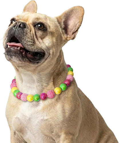 Beaded Dog Necklace Collar, Adjustable Jewelry-Inspired Design by JOGIA